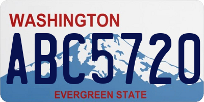 WA license plate ABC5720