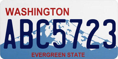 WA license plate ABC5723