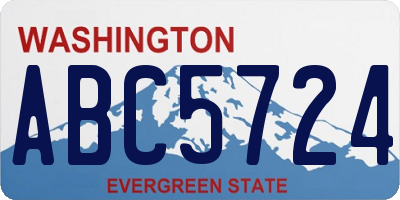 WA license plate ABC5724