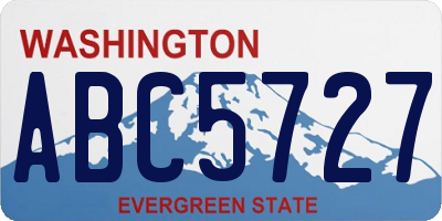 WA license plate ABC5727