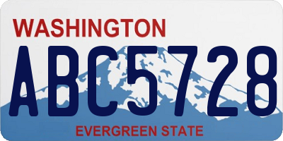 WA license plate ABC5728