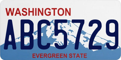 WA license plate ABC5729
