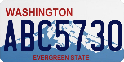 WA license plate ABC5730