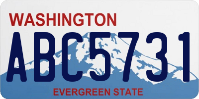 WA license plate ABC5731