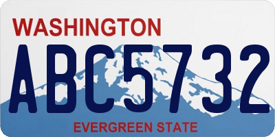 WA license plate ABC5732