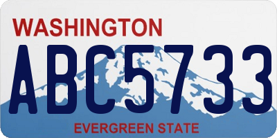 WA license plate ABC5733
