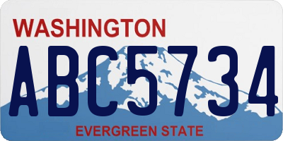 WA license plate ABC5734