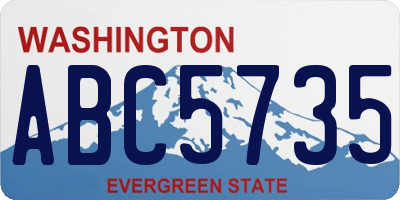 WA license plate ABC5735