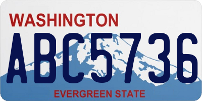 WA license plate ABC5736