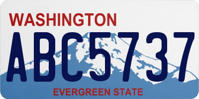 WA license plate ABC5737