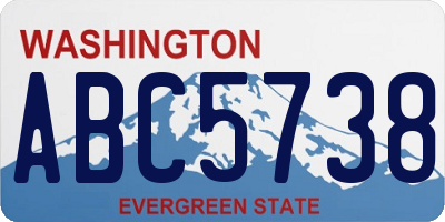 WA license plate ABC5738