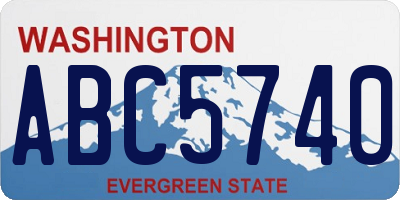 WA license plate ABC5740