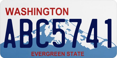 WA license plate ABC5741