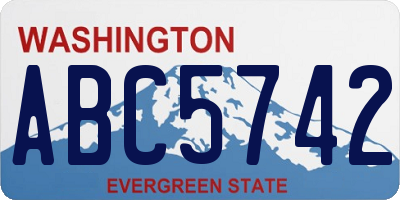 WA license plate ABC5742
