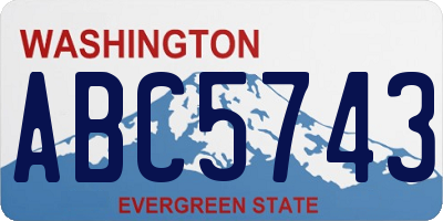 WA license plate ABC5743