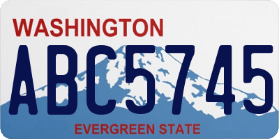 WA license plate ABC5745