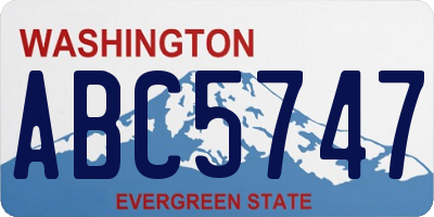 WA license plate ABC5747