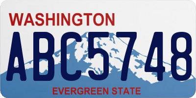 WA license plate ABC5748