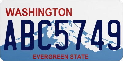 WA license plate ABC5749