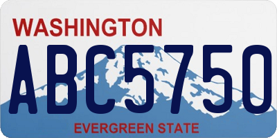 WA license plate ABC5750