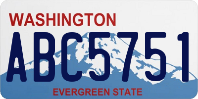 WA license plate ABC5751