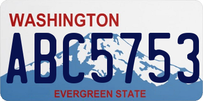 WA license plate ABC5753