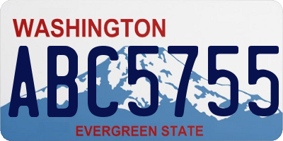 WA license plate ABC5755