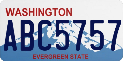 WA license plate ABC5757