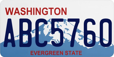 WA license plate ABC5760