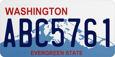 WA license plate ABC5761