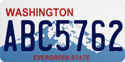 WA license plate ABC5762