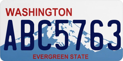 WA license plate ABC5763
