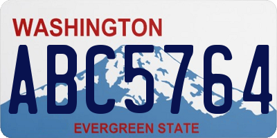 WA license plate ABC5764