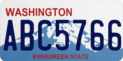 WA license plate ABC5766