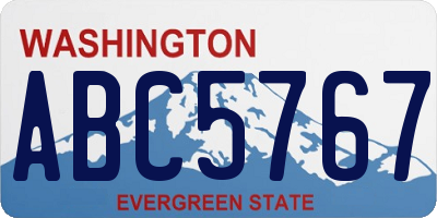 WA license plate ABC5767