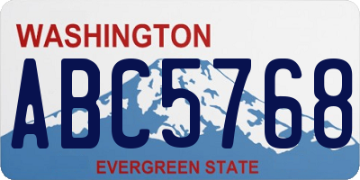 WA license plate ABC5768
