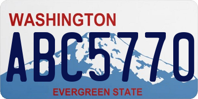 WA license plate ABC5770