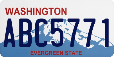 WA license plate ABC5771