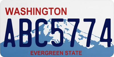WA license plate ABC5774