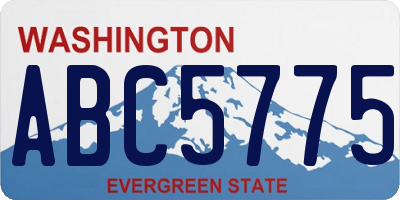 WA license plate ABC5775