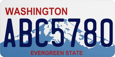 WA license plate ABC5780