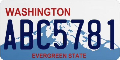 WA license plate ABC5781
