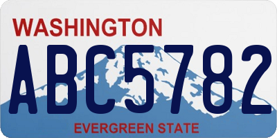 WA license plate ABC5782