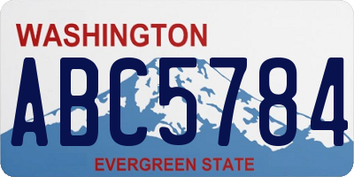 WA license plate ABC5784