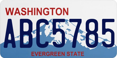 WA license plate ABC5785
