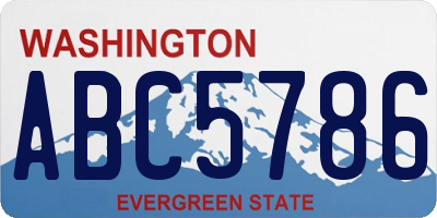 WA license plate ABC5786