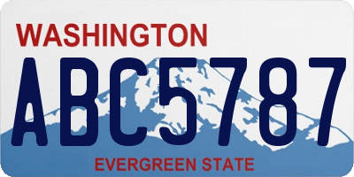 WA license plate ABC5787