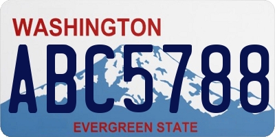 WA license plate ABC5788
