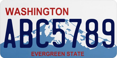 WA license plate ABC5789