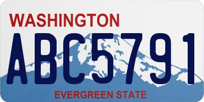 WA license plate ABC5791